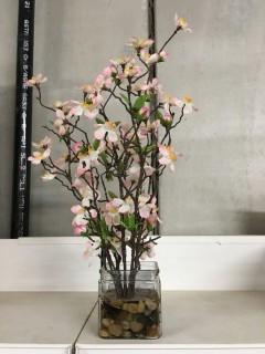 Cherry Blossom Decorative Vase, Cracked Glass