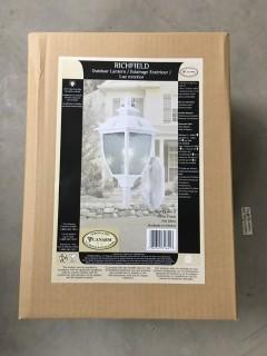 Richfield Outdoor Lantern, White Finish (7 1/4"W x 17 3/4"H x 9 3/4"D)