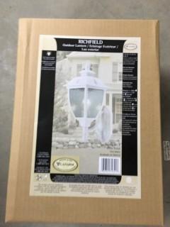 Richfield Outdoor Lantern, White Finish (7 1/4"W x 17 3/4"H x 9 3/4"D)