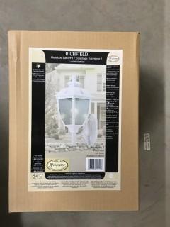 Richfield Outdoor Lantern, White Finish (7 1/4"W x 17 3/4"H x 9 3/4"D)