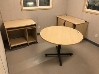 Round Table w/ 2 Workstations.