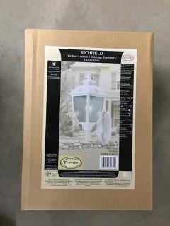 Richfield Outdoor Lantern, White Finish (7 1/4"W x 17 3/4"H x 9 3/4"D)