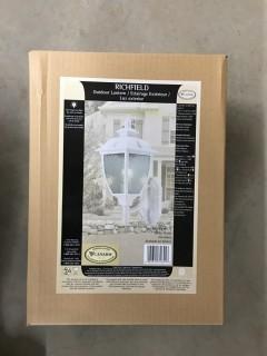 Richfield Outdoor Lantern, White Finish (7 1/4"W x 17 3/4"H x 9 3/4"D)