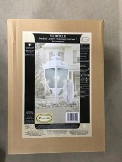 Richfield Outdoor Lantern, White Finish (7 1/4"W x 17 3/4"H x 9 3/4"D)