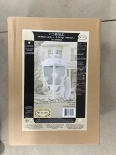 Richfield Outdoor Lantern, White Finish (7 1/4"W x 17 3/4"H x 9 3/4"D)