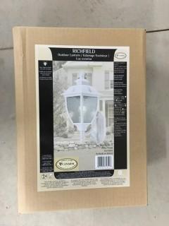 Richfield Outdoor Lantern, White Finish (7 1/4"W x 17 3/4"H x 9 3/4"D)