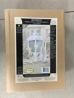 Richfield Outdoor Lantern, White Finish (7 1/4"W x 17 3/4"H x 9 3/4"D)