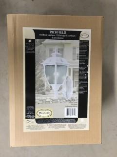 Richfield Outdoor Lantern, White Finish (7 1/4"W x 17 3/4"H x 9 3/4"D)