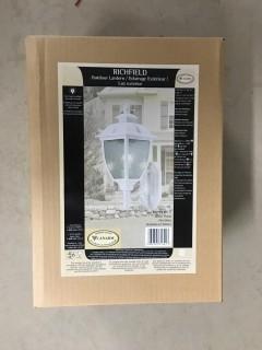 Richfield Outdoor Lantern, White Finish (7 1/4"W x 17 3/4"H x 9 3/4"D)