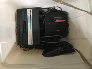 Sega Genesis, Atari Game Consoles c/w Cables