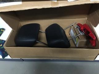 Quantity of (2) Head Rests, Quantity of (2) Car Door Handles (Make/Model Unknown)