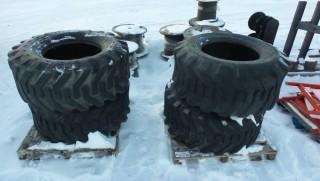 (4) Skid Steer Tires (Firestone), 15-19.5 NHS Tubeless