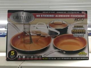 Gotham Steel 5 Piece Non Stick Aluminum Cookware