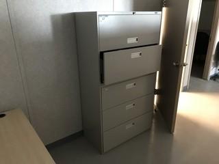 5-drawer Lateral Filing Cabinet.