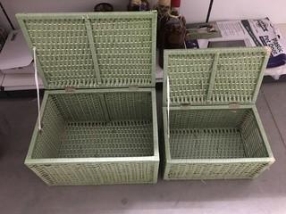 (1) 20" x 14" x 11"Basket, (1) 17" x 11" x 9" Basket