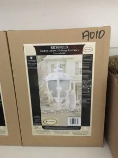 Richfield Outdoor Lantern, White Finish (7 1/4"W x 17 3/4"H x 9 3/4"D)