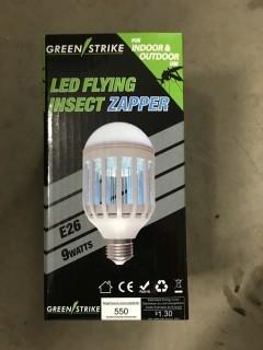 Quantity of (8) Green Strike LED Flying Insect Zapper, 9 Watts