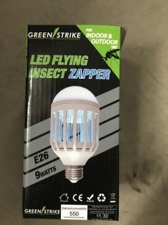 Quantity of (2) Green Strike LED Flying Insect Zapper, 9 Watts