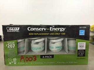 Lot of (4) 4 Packs Conserv-Energy Efficient Light Bulbs