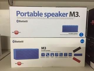 Lot of (2) Portable Bluetooth M3 Speakers.