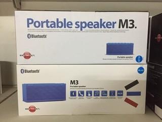 Lot of (2) Portable Bluetooth M3 Speakers.