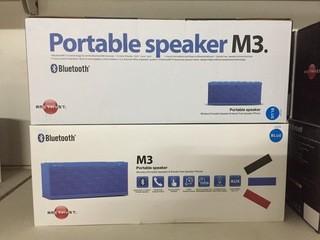 Lot of (2) Portable Bluetooth M3 Speakers.