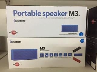 Lot of (2) Portable Bluetooth M3 Speakers.