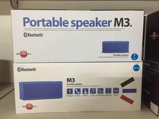 Lot of (2) Portable Bluetooth M3 Speakers.