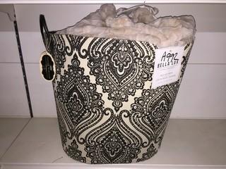 Bella Lux Faux Fur Throw in Fabric Basket.