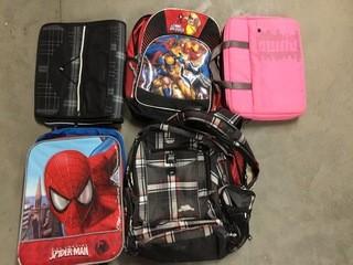 Lot of Assorted Backpacks & Binder.