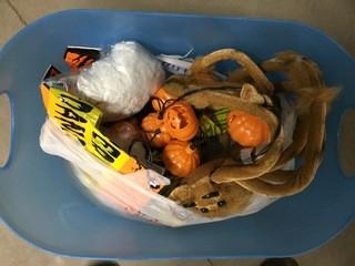 Basket  of Halloween Decorations.