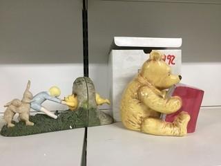 Classic Pooh Coin Bank & Mini Bookends.