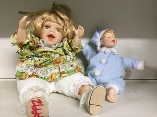 Lot of (2) Porcelain Dolls.