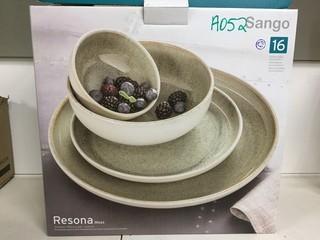 Sango Resona Moss 16 Piece Stoneware Dinnerware.