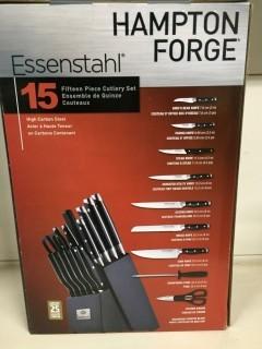 Hampton Forge 15 Piece High Carbon Steel Knife Set/Block.