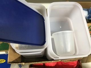 Box of Assorted Tupperware Storage Containers.