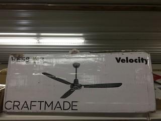 Craftmade Velocity, VE58W3, 3 Blade Ceiling Fan.