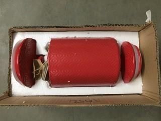 Set of (3) Red Canisters.