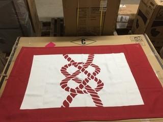 Red and White Cotton Rug.