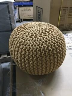 Beige Pouf.