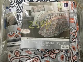 Lush Decor Full/Queen 3 Piece Reversible Quilt Set.