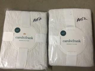 Lot of (2) Carol & Frank White Standard Shams.