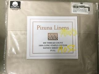 Pizuna Linens 400 Thread Count Full Sheet Set.