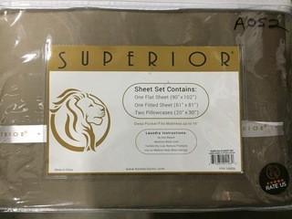 Taupe Queen Size Taupe Sheet Set.