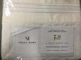 Ivory 1800 Thread Count Full Sheet Set.