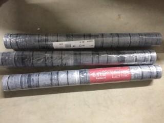 Lot of (3) Non-Woven Rolls of Wallpaper.