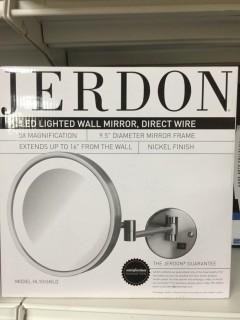 Jerdon 9 1/2" Diameter Lighted Wall Mirror.