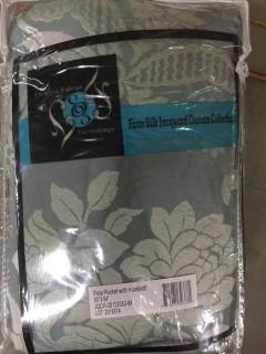 Lot of (4) Packages of Faux Silk Jacquard Curtains.