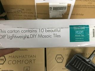 Box of (10) 14" x 14" Mosaic Subway Vinyl Tiles.