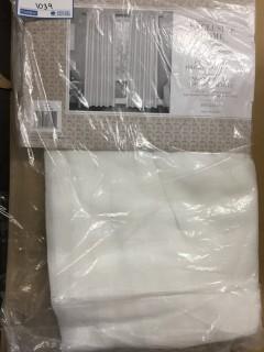 Lot of (4) White Pinch Pleat Curtain Panels, 50" x 96".